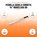 Peinilla Águila Corneta 14" Niquelada 66: imagen promocional con 14 pulgadas, acero kryptonite, tratamiento térmico, águila corneta