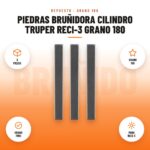 Piedras Bruñidora Cilindro Truper RECI-3 Grano 180: imagen promocional con 3 piezas, grano 180, grano fino, para reci-3