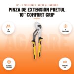 Pinza de Extensión Pretul 10" Comfort Grip: imagen promocional con 10 pulg, 6 posiciones, acero al carbono, comfort grip