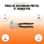 Pinza de Hacendado Pretul 11" Mango PVC: imagen promocional con 11 pulgadas, acero al carbono, cabeza de golpe, mango pvc