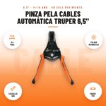 Pinza Pela Cables Automática Truper 6,5": imagen promocional con 6,5 pulg, pelado automático, cuchillas sk5, mango tpr