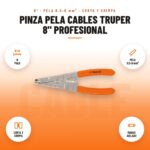 Pinza Pela Cables Truper 8" Profesional: imagen promocional con 8 pulg, pela 0,5-6 mm², corta y crimpa, mango aislado