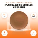 Plato Pando Oxford de 26 cm Marrón: imagen promocional con 26 cm, cerámica, apto microondas, apto lavavajillas