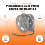 Portamanguera de Pared Truper con Manivela: imagen promocional con hasta 40 m, manivela, poli- propileno, montaje en pared