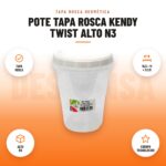 Pote Tapa Rosca Kendy Twist Alto N3: imagen promocional con tapa rosca, 15.5 × 11 × 11 cm, alto n3, cuerpo translúcido