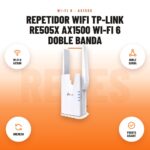 Repetidor WiFi TP-Link RE505X AX1500 Wi-Fi 6 Doble Banda: imagen promocional con wi-fi 6 ax1500, doble banda, onemesh, puerto gigabit