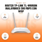 Router TP-Link TL-WR850N Inalámbrico 300 Mbps con WISP: imagen promocional con wi-fi 300 mbps, 4 puertos lan, función wisp, control parental