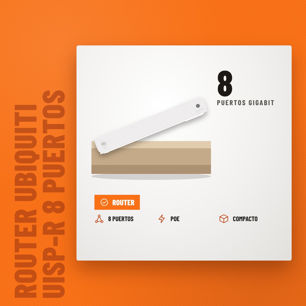 Router Ubiquiti UISP-R 8 Puertos Gigabit con Soporte PoE sobre soporte con sus beneficios principales