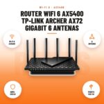 Router WiFi 6 AX5400 TP-Link Archer AX72 Gigabit 6 Antenas: imagen promocional con wi-fi 6 ax5400, 6 antenas, home- shield, puerto usb 3.0