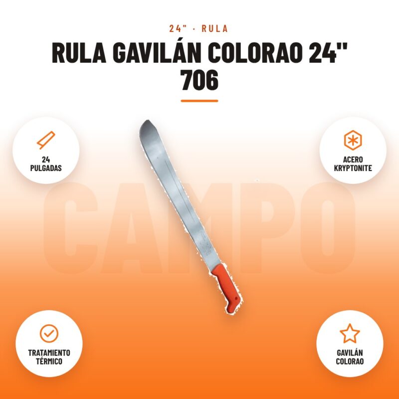 Rula Gavilán Colorao 24" 706: imagen promocional con 24 pulgadas, acero kryptonite, tratamiento térmico, gavilán colorao