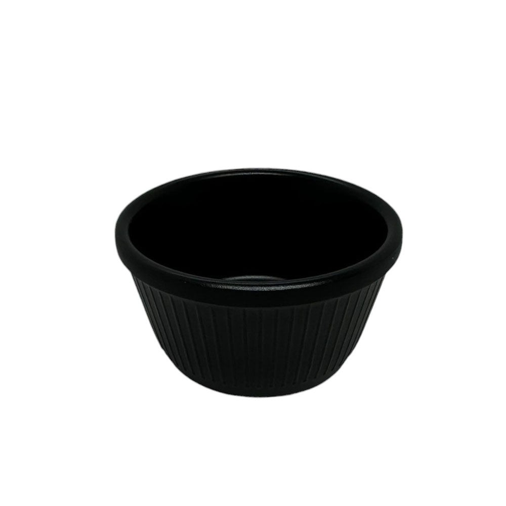 Salsera Redonda de Melamina Negro Mate 150 ml