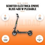 Scooter Eléctrica Emove BLISS 400 W Plegable: imagen promocional con motor 400 w, hasta 33 km/h, autonomía 23-28 km, resistencia ip65