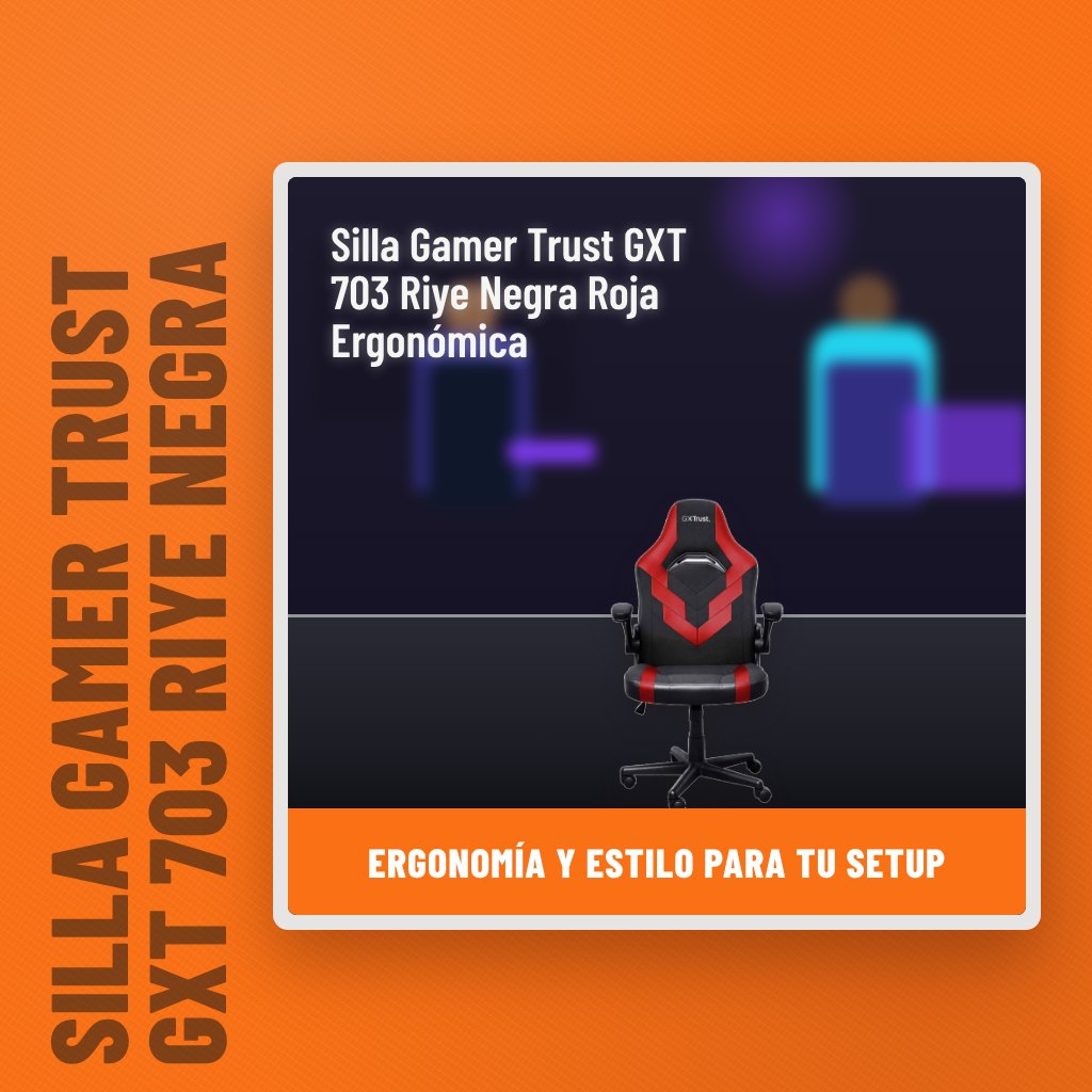 Silla Gamer Trust GXT 703 Riye Negra Roja Ergonómica en un set gamer con un profesional al fondo