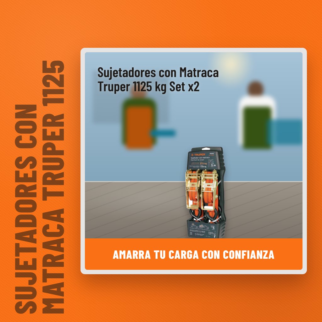 Sujetadores con Matraca Truper 1125 kg Set x2 en un espacio al aire libre con un profesional al fondo