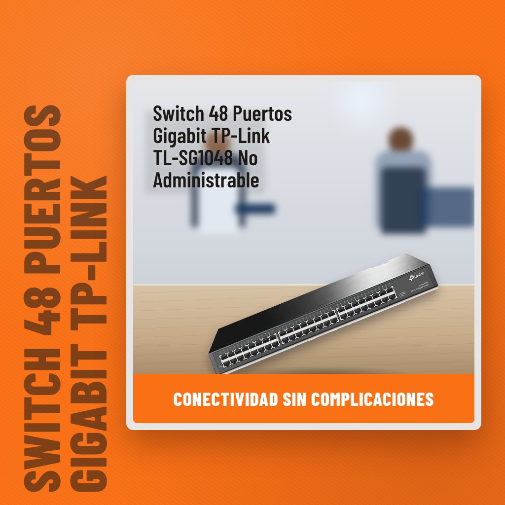 Switch 48 Puertos Gigabit TP-Link TL-SG1048 No Administrable en una oficina con un profesional al fondo