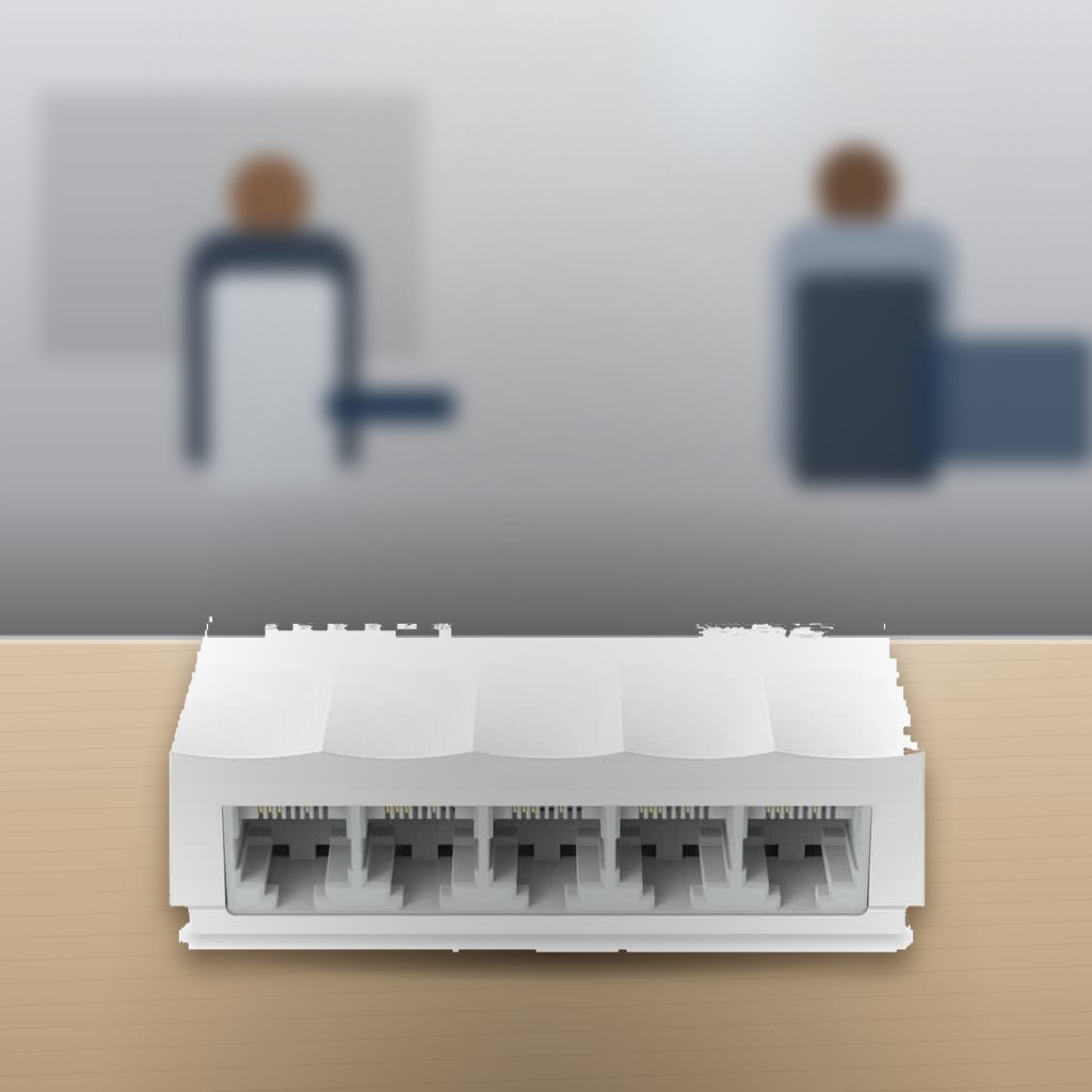 Switch 5 puertos TP-Link LS1005 10/100 Mbps de escritorio en una oficina