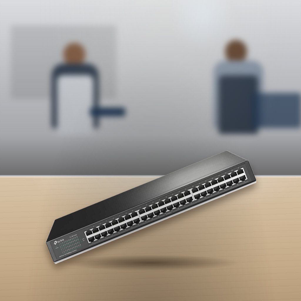 Switch No Administrable 48 puertos 10/100 Mbps TP-Link TL-SF1048 Rack en una oficina