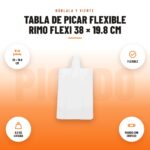 Tabla de Picar Flexible Rimo Flexi 38 × 19.8 cm: imagen promocional con 38 × 19.8 cm, flexible, 0.5 kg liviana, mango con orificio