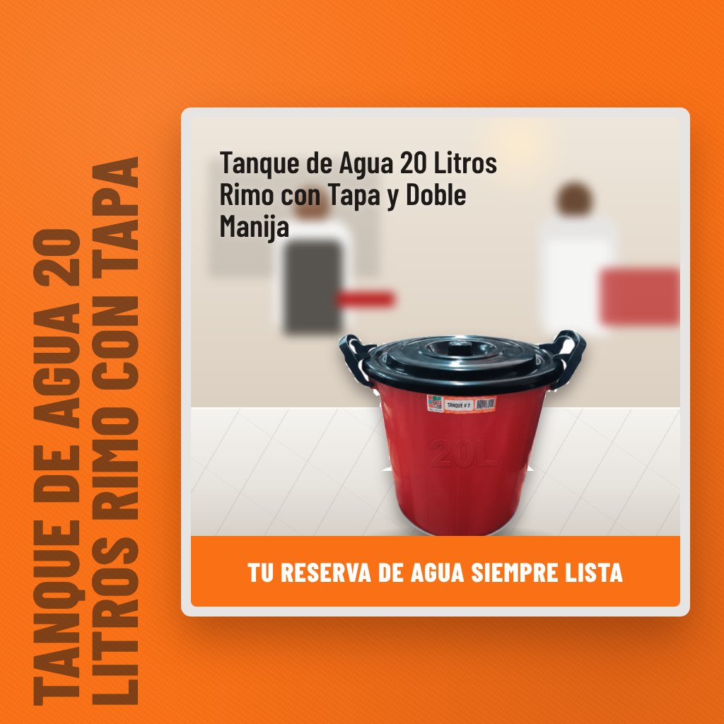 Tanque de Agua 20 Litros Rimo con Tapa y Doble Manija en una cocina con un profesional al fondo