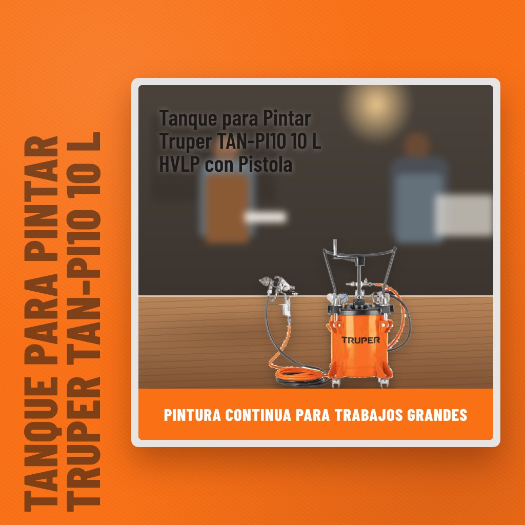 Tanque para Pintar Truper TAN-PI10 10 L HVLP con Pistola en un taller con un profesional al fondo