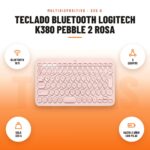 Teclado Bluetooth Logitech K380 Pebble 2 Rosa: imagen promocional con bluetooth 10 m, 3 equipos, solo 335 g, hasta 2 años con pilas