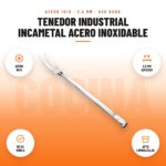 Tenedor Industrial Incametal Acero Inoxidable: imagen promocional con acero 18/0, 2,5 mm espesor, no se dobla, apto lavavajillas