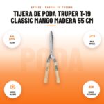 Tijera de Poda Truper T-19 Classic Mango Madera 55 cm: imagen promocional con 55 cm, hoja bypass, acero aleado, mango de madera