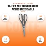 Tijera Multiuso Ilko de Acero Inoxidable: imagen promocional con acero inoxidable, mango ergonómico, multiuso, fácil limpieza