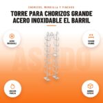 Torre para Chorizos Grande Acero Inoxidable El Barril: imagen promocional con acero inoxidable, tamaño grande, cocción pareja, ahorra espacio