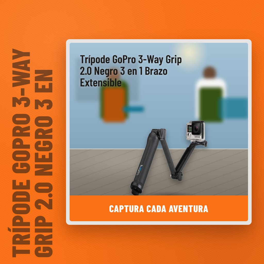 Trípode GoPro 3-Way Grip 2.0 Negro 3 en 1 Brazo Extensible en un espacio al aire libre con un profesional al fondo