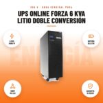 UPS Online Forza 6 kVA Litio Doble Conversión: imagen promocional con 6 kva 6000 w, batería de litio, snmp rs-232, garantía 12 meses