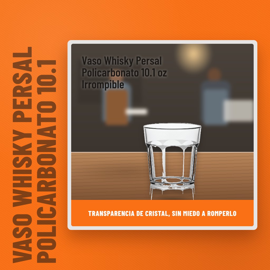 Vaso Whisky Persal Policarbonato 10.1 oz Irrompible en un taller con un profesional al fondo
